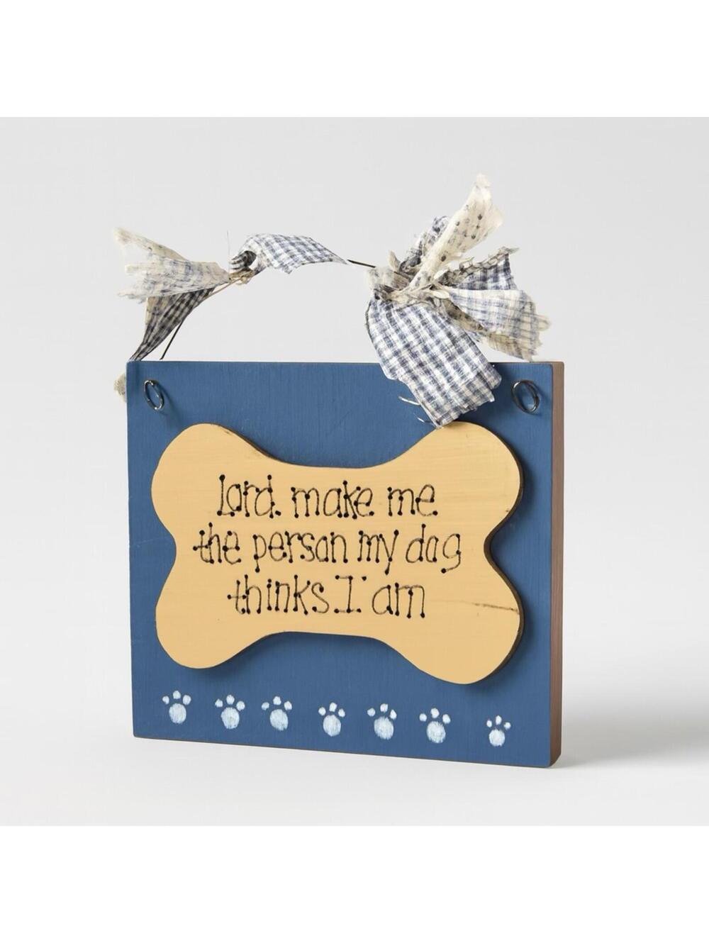 Rustic Dog-Themed Wooden Wall Plaque
